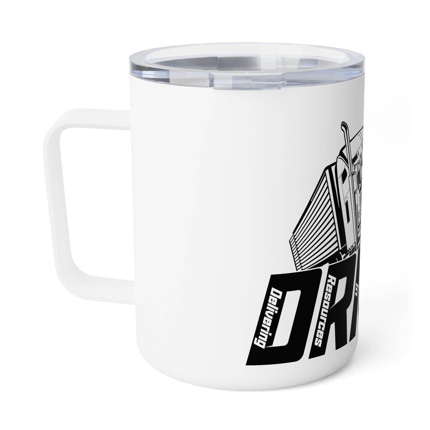 Trucker D.R.I.V.E.R. Insulated Coffee Mug | Perfect Gift for Drivers | 10oz Mug | Travel Beverage Container | Unique Coffee Cup | Motivational Drinkware