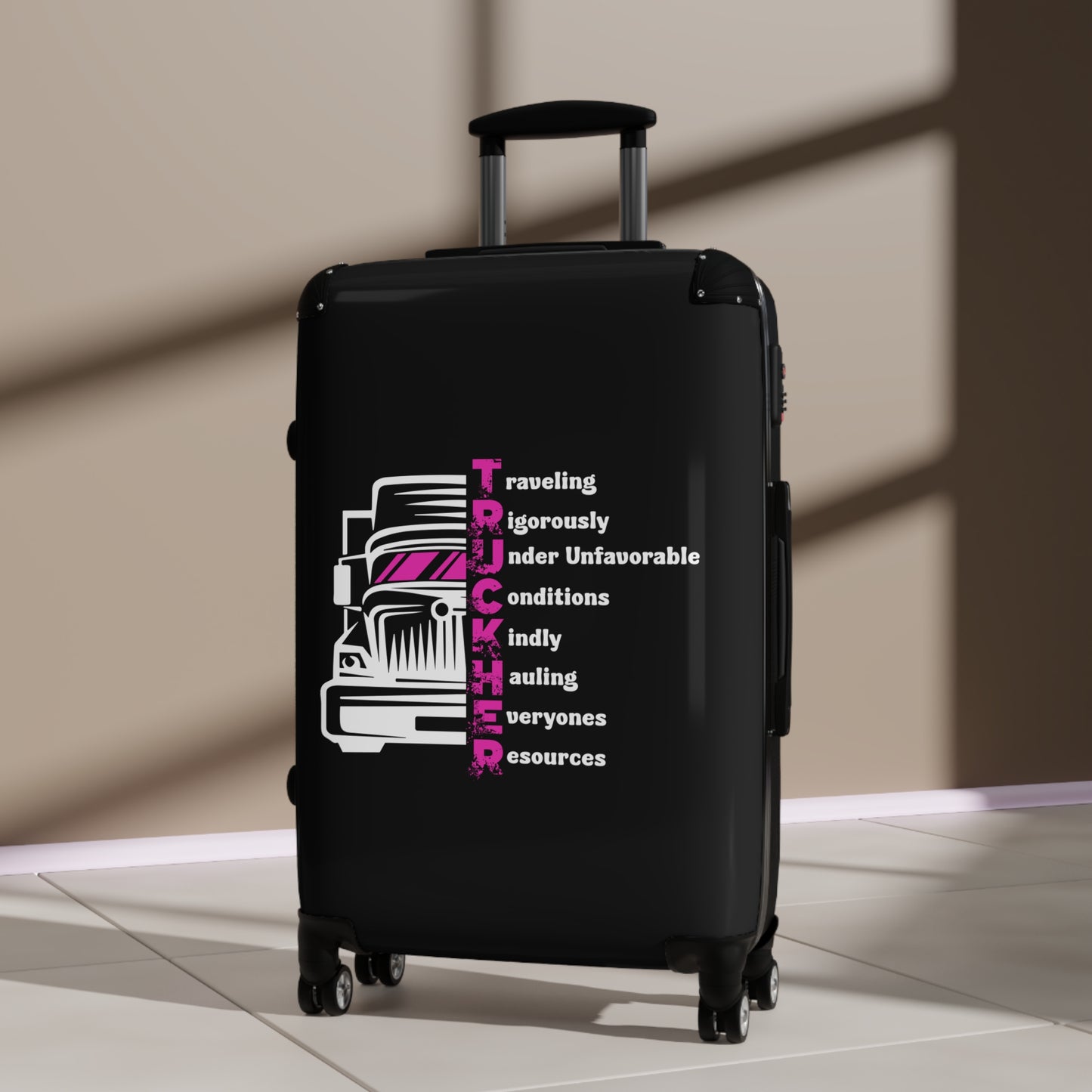 Trucker Suitcase with Travel Quotes - Perfect for Adventurers, Road Trips, Holiday Gifts, and Travel Enthusiasts
