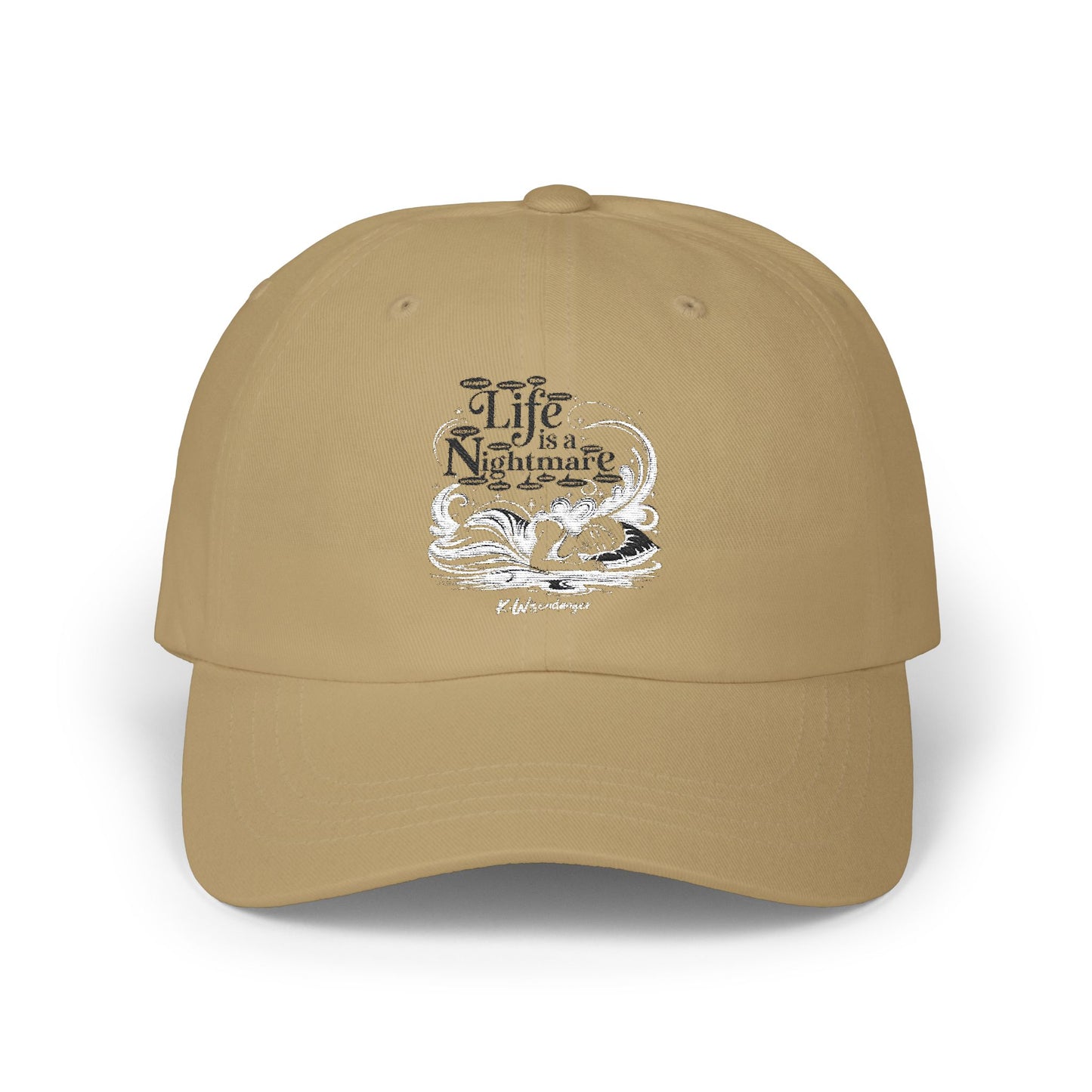 Classic Cap with "Life is a Nightmare" Design, Casual Hat,  Adjustable Cap