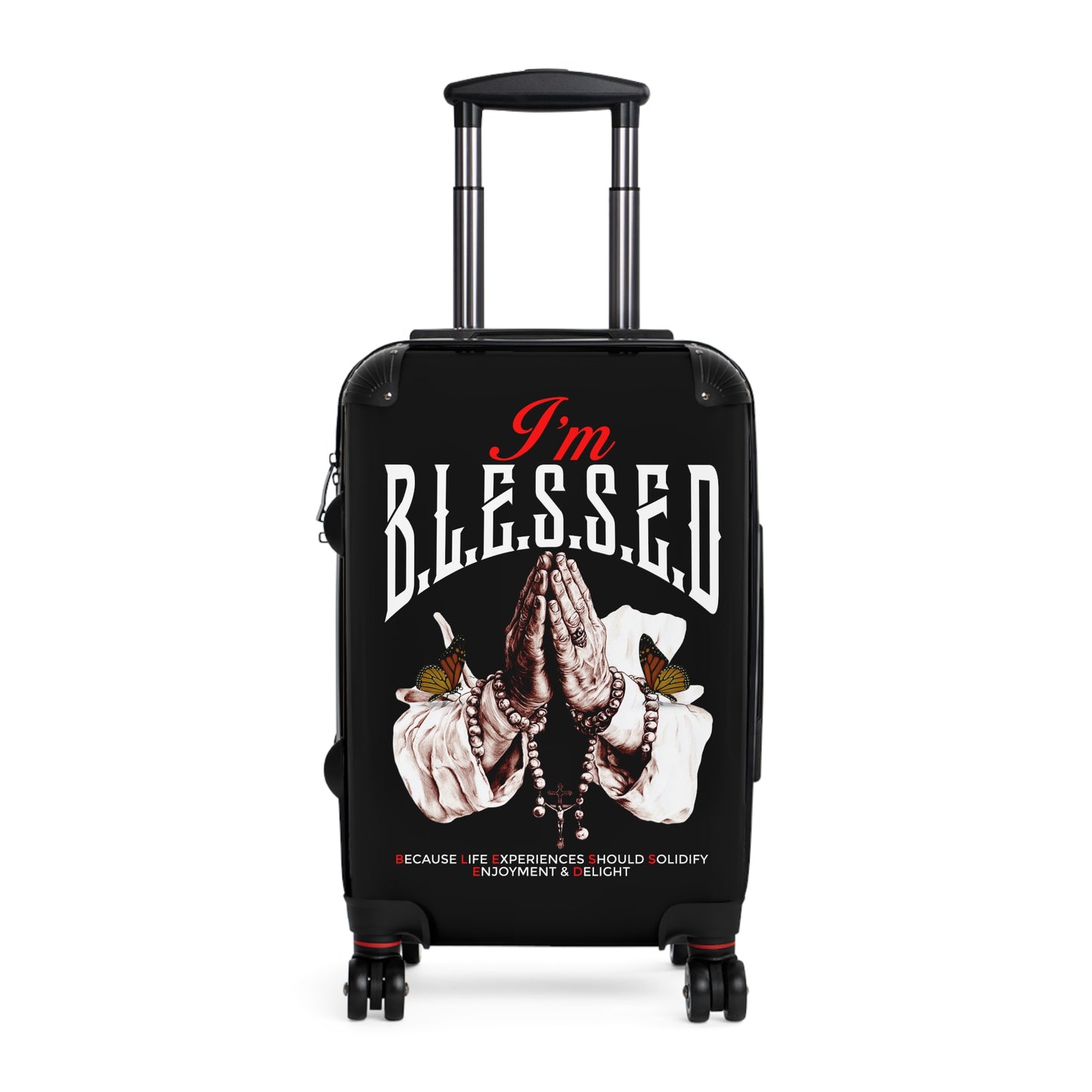Blessed Travel Suitcase - Carry-On Luggage, Inspirational Gift, Travel Accessory, Unique Décor, Vacation Essentials, Adventure Ready