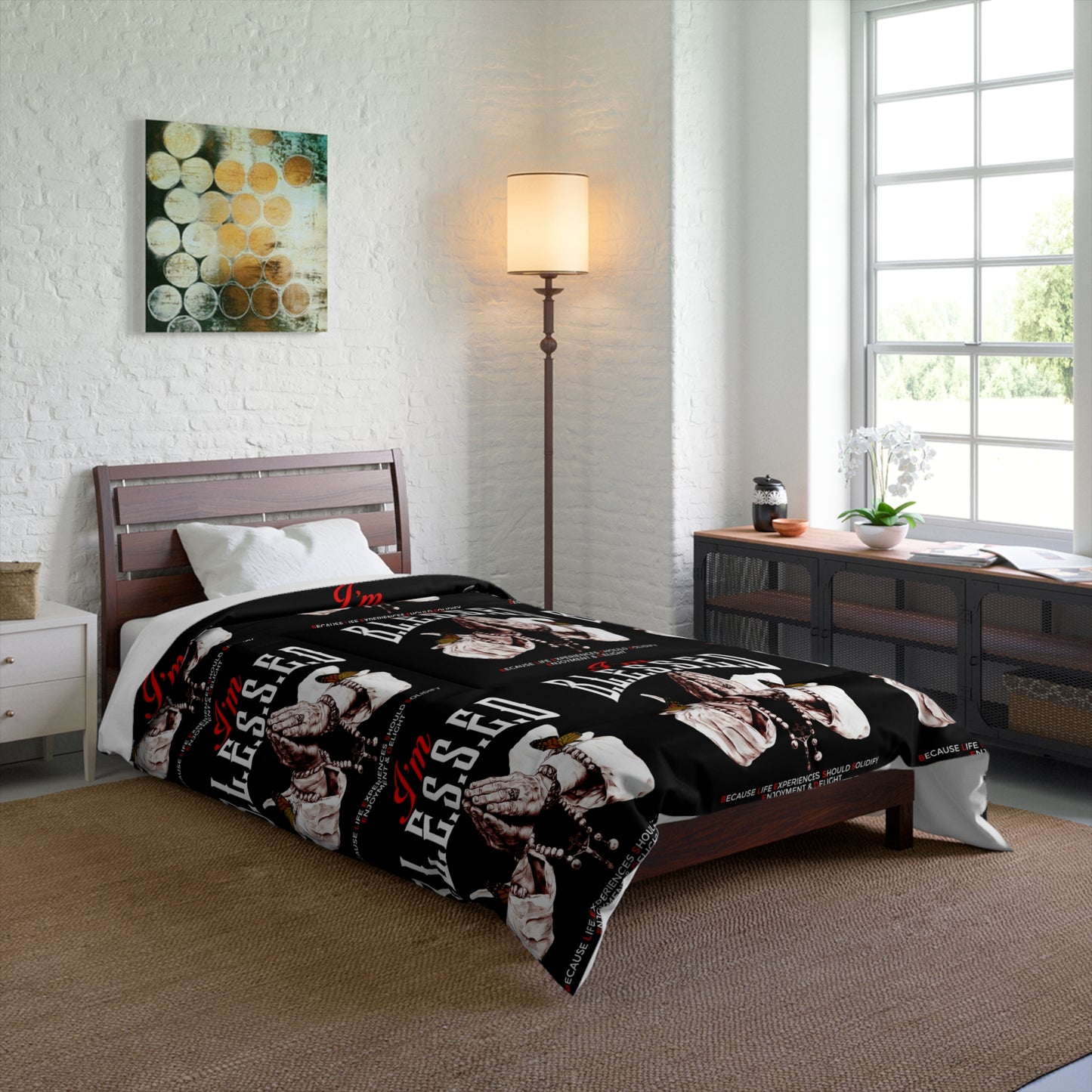 Blessed Comforter - Cozy Bedding for Spiritual Souls, Perfect for Home Decor, Gifts for Friends, Comforting Throw, Bedroom Makeover