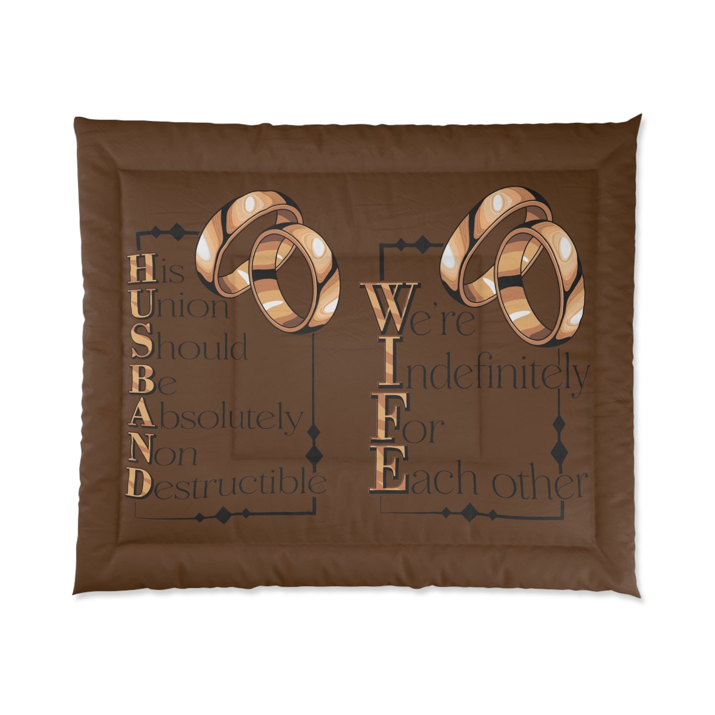 H.U.S.B.A.N.D. W.I.F.E. Comforter, Wedding Gift Bedding Set, Anniversary Home Decor, Couple's Blanket, Personalized Love Comforter