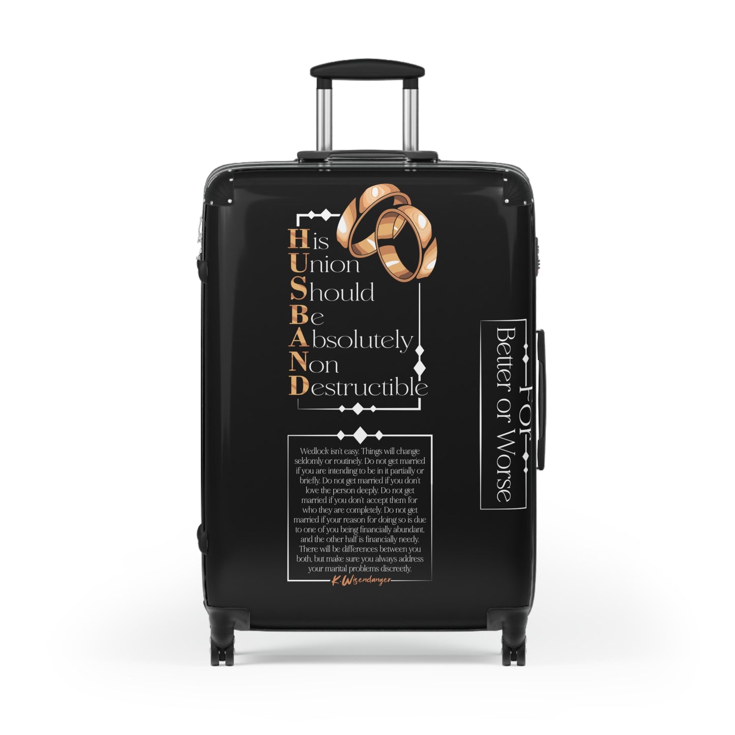 HUSBAND Travel Suitcase for Couples, Wedding Gift, Personalized Luggage, Honeymoon Essentials, Suitcase with Quotes