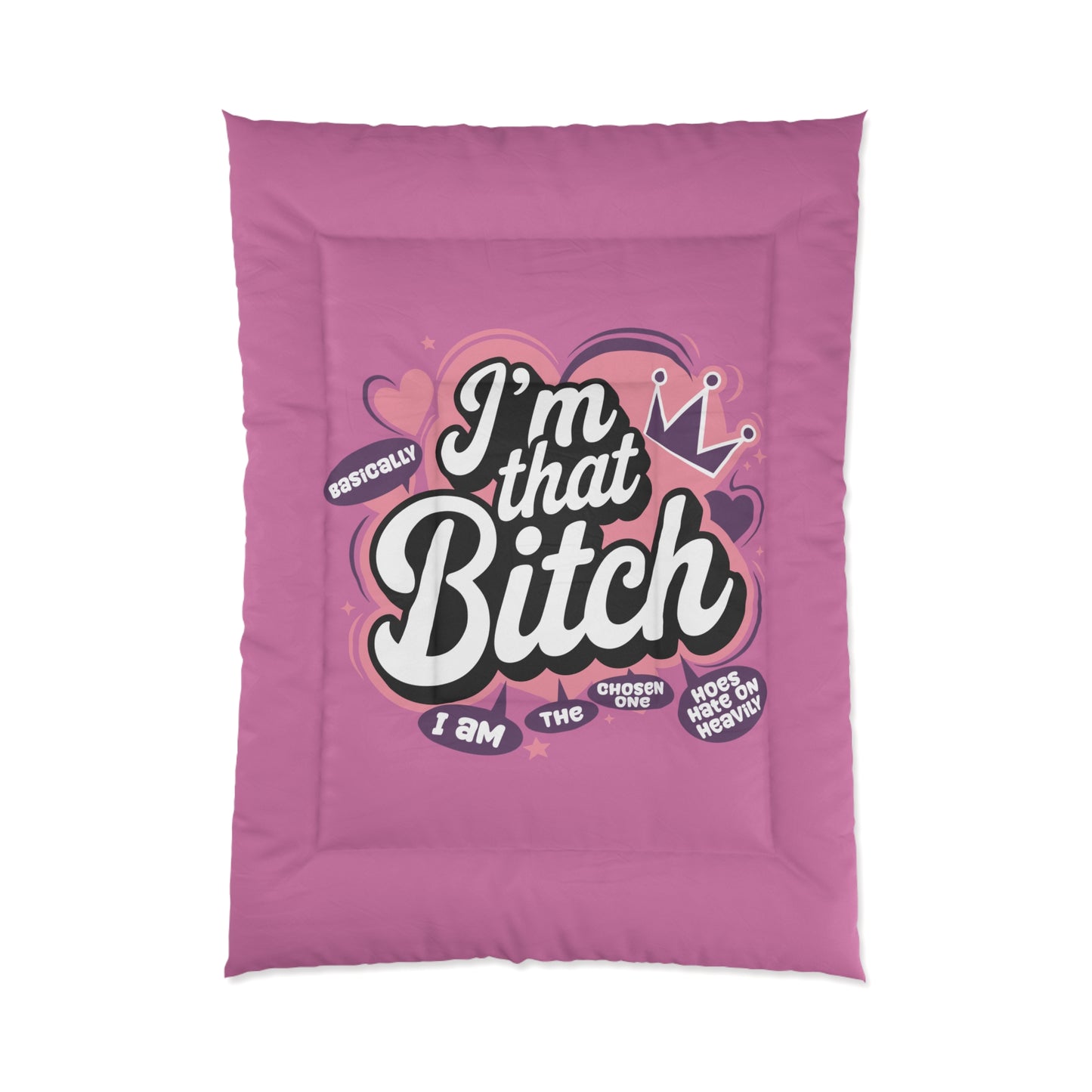 Fabulous Queen Comforter - Bold 'I'm That Bitch' Cozy Bedding, Empowering Gift for Her, Fun Bedroom Decor, Perfect for Self-Care