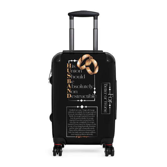 HUSBAND Travel Suitcase for Couples, Wedding Gift, Personalized Luggage, Honeymoon Essentials, Suitcase with Quotes