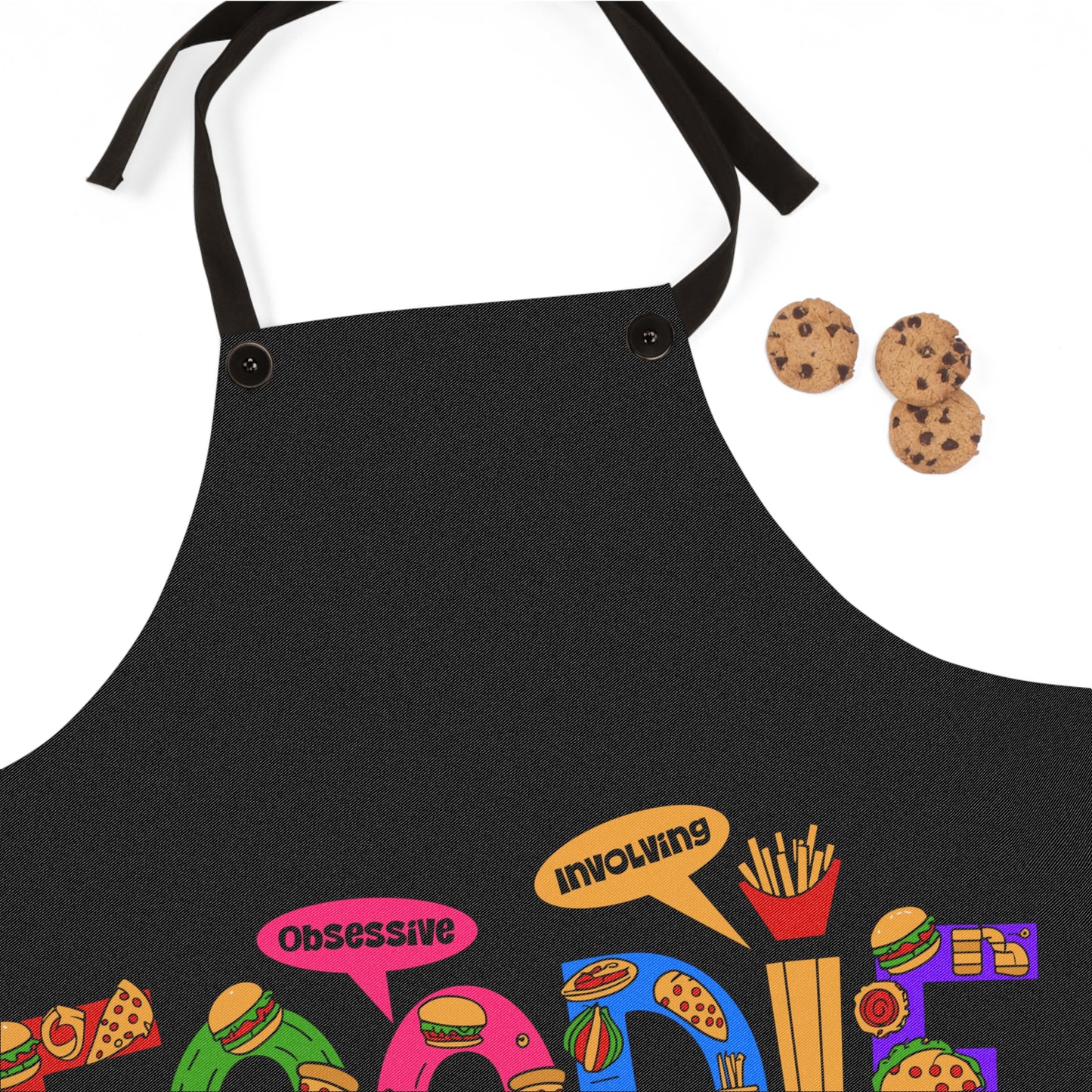 Foodie Apron — Colorful Food Icons Chef Apron, Perfect Gift for Cooks & Food Lovers