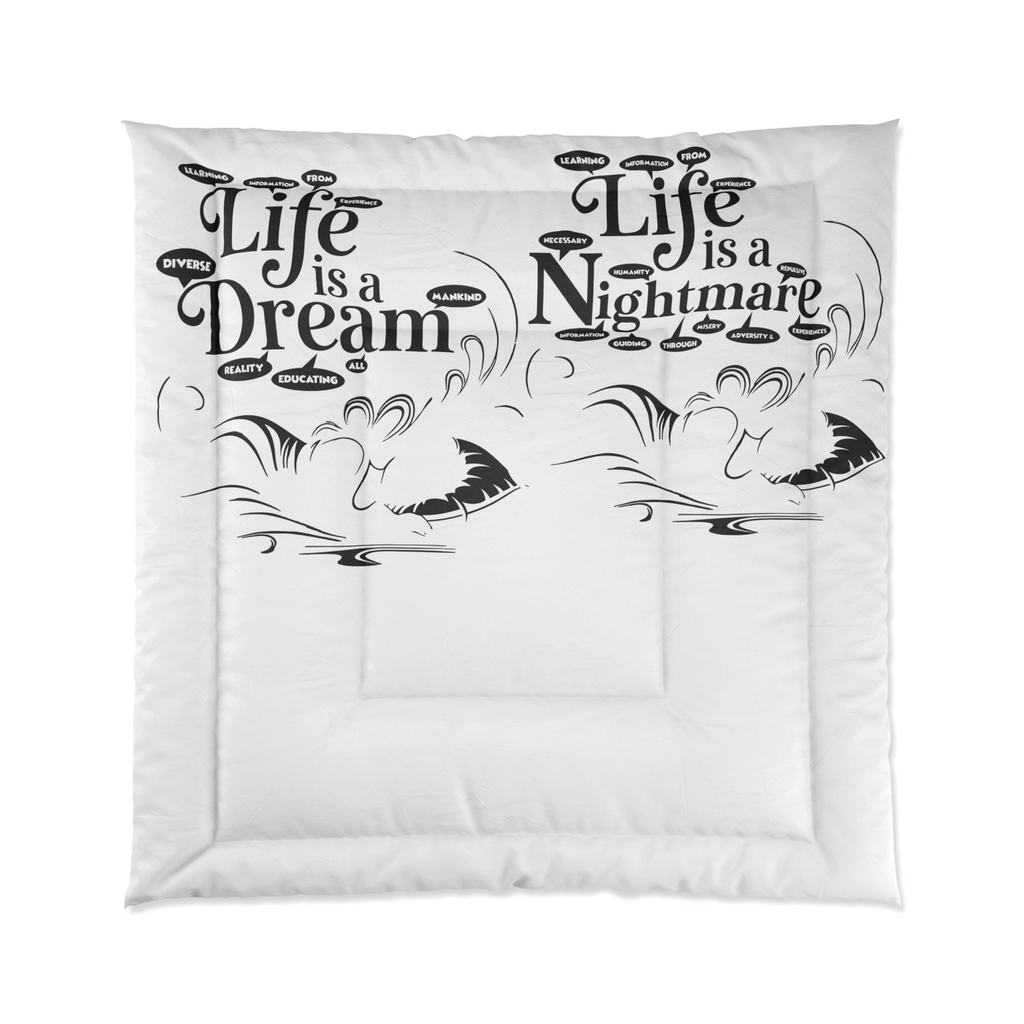 Dream & Nightmare Comforter - Cozy Bedding for Bedroom, Home Decor, Gift for Homeowners, Minimalist Style, Bedroom Essentials