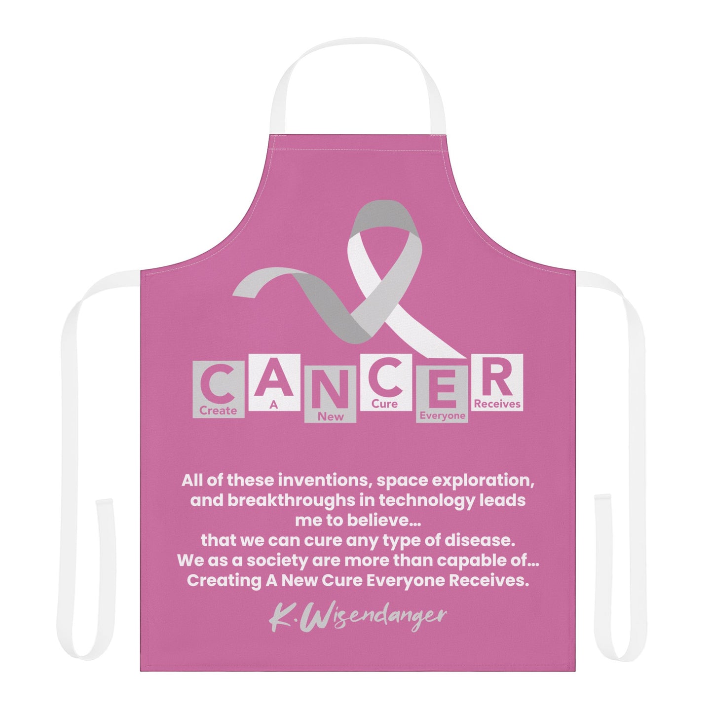 Breast Cancer Awareness Apron – Motivational Ribbon Quote Design