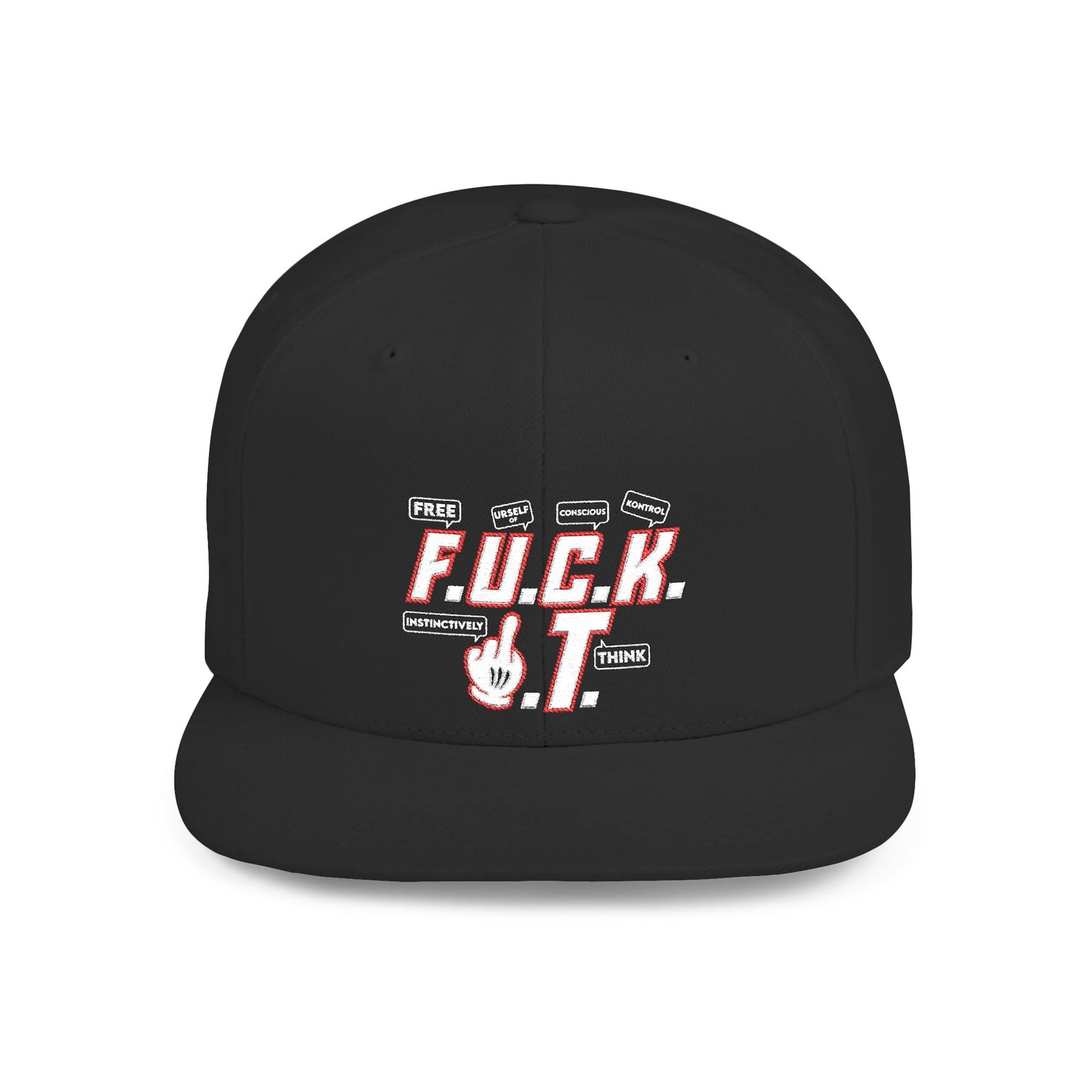 F.U.C.K. I.T. Bold Statement Flat Bill Snapback Hat, Trendy Snapback Cap, Casual Streetwear, Perfect Gift, Cool Accessory, Everyday Wear
