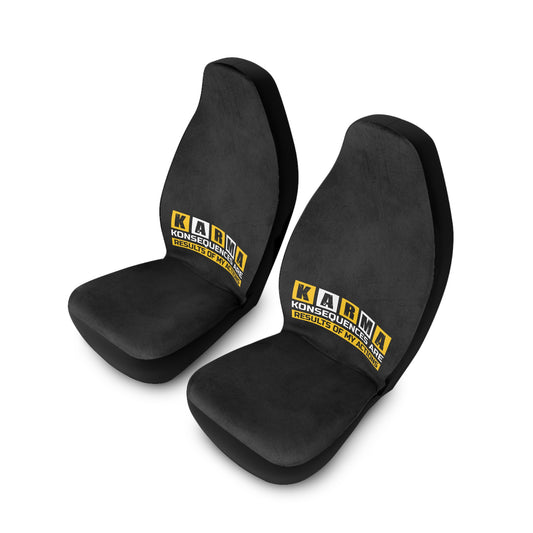 Karma Car Seat Covers — “KARMA Konsequences Are Results of My Actions” Polyester Seat Protector