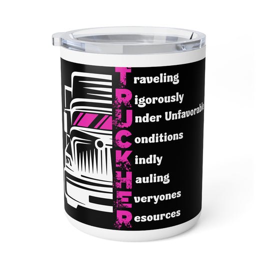 TruckHer Insulated Coffee Mug, 10oz - Perfect Gift for Female Truck Drivers, Unique Coffee Cup, Durable Insulated Drinkware