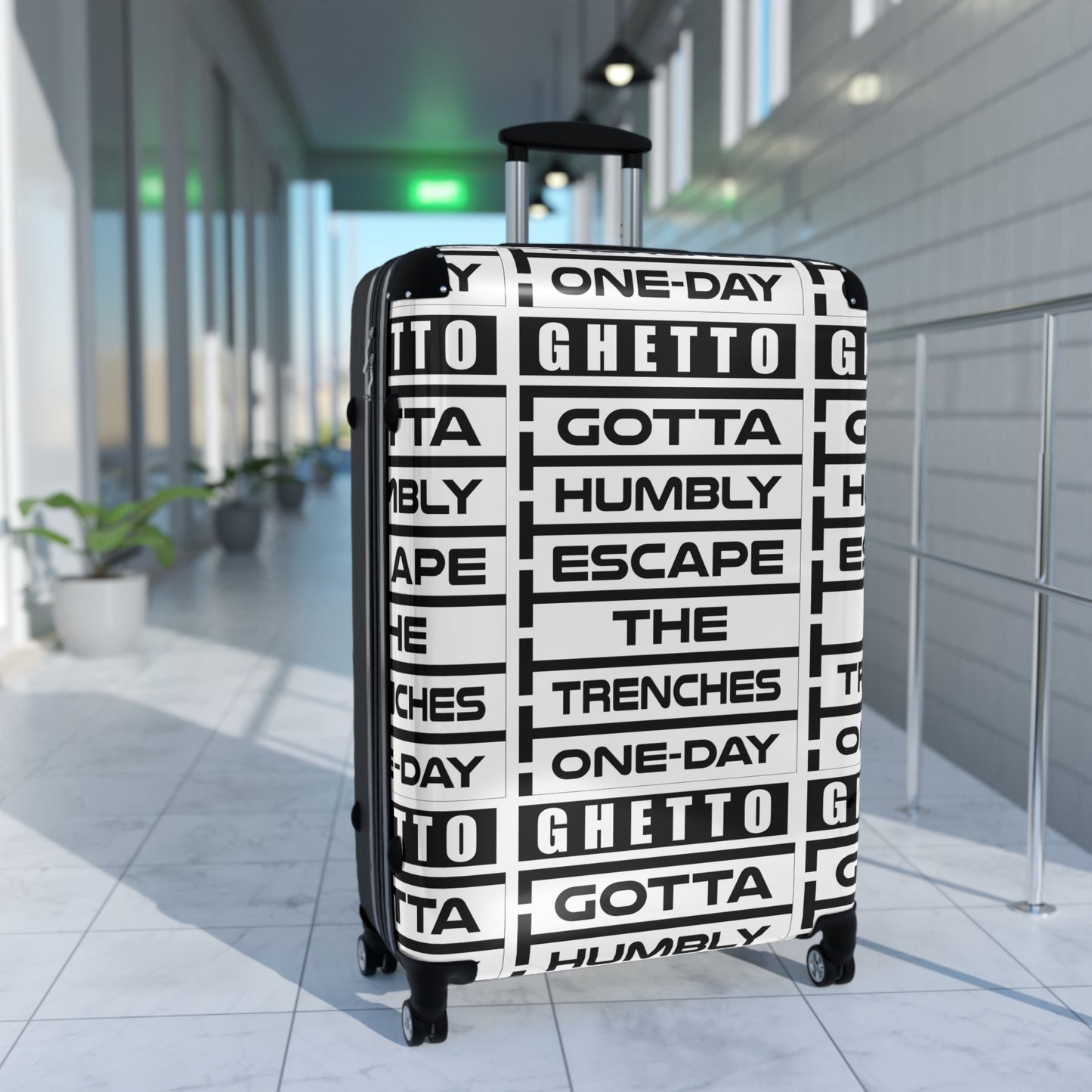 G.H.E.T.T.O. Travel Suitcase - Ghetto Escape One-Day Design, Luggage, Vacation Essential, Gift For Travelers, Urban Travel Gear