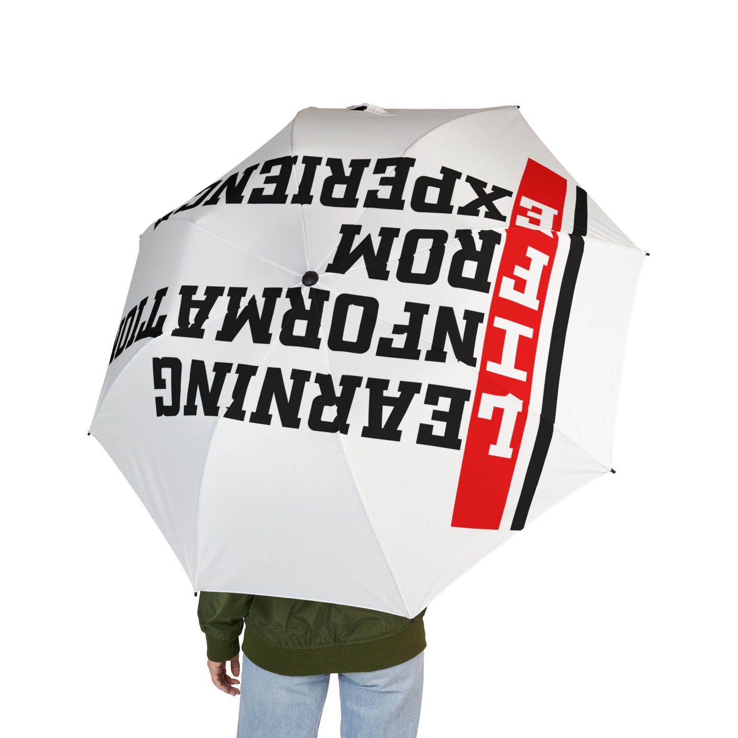 Foldable Umbrella — "Learning From Experience" Graphic Compact Rain Umbrella