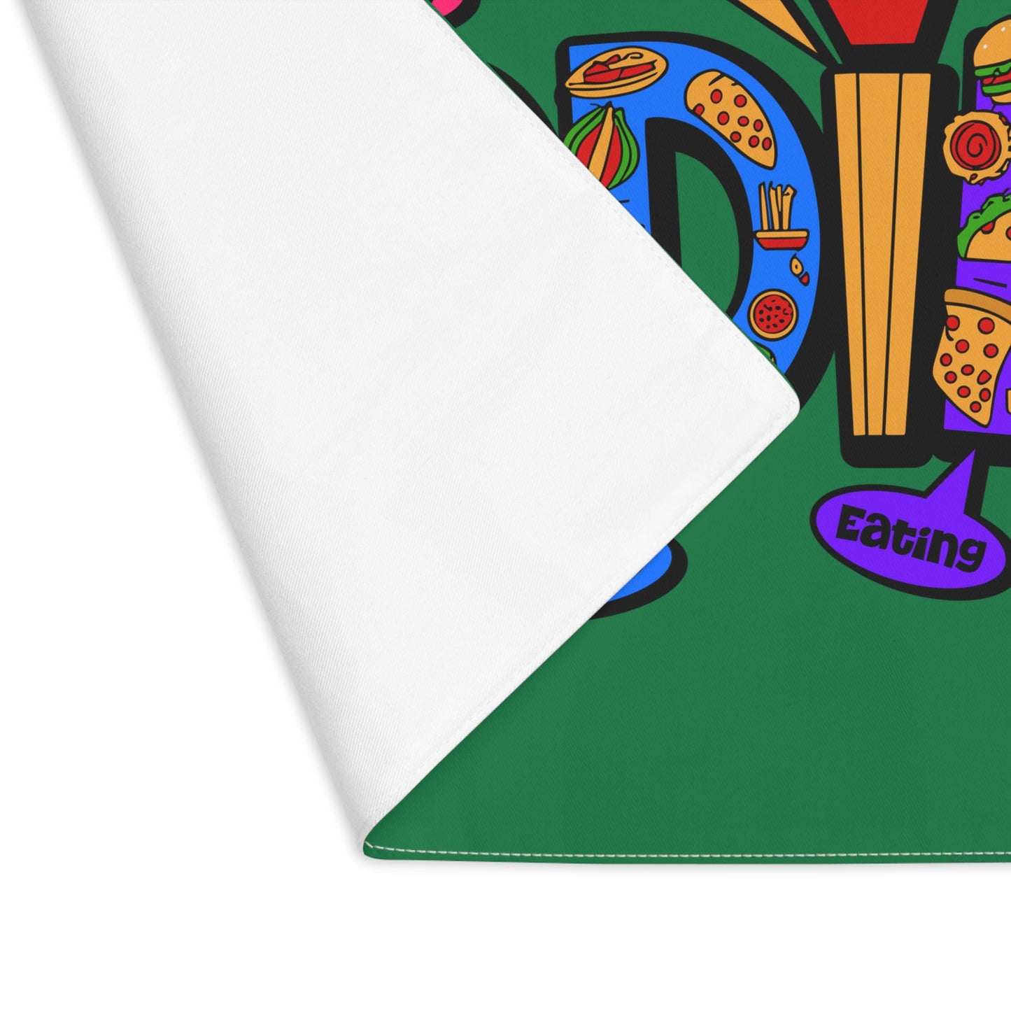 Foodie Placemat – Colorful Illustrated Dining Mat with Fun Food Word Art