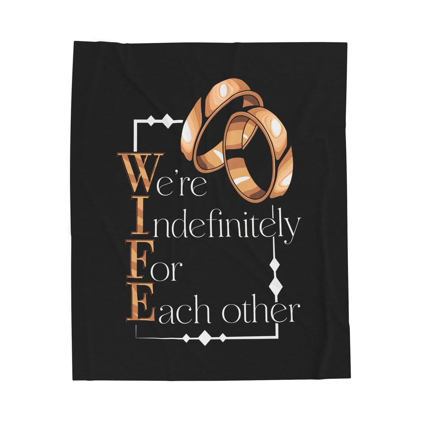 W.I.F.E. Romantic Velveteen Plush Blanket for Couples, Perfect Wedding Gift, Cozy Throw, Anniversary, Home Decor, Snuggle Up Together