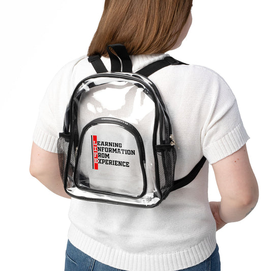 L.I.F.E. Clear Stadium Backpack, Transparent Bag for Concerts, Sports, Festivals, Travel, School, Easy Access Security