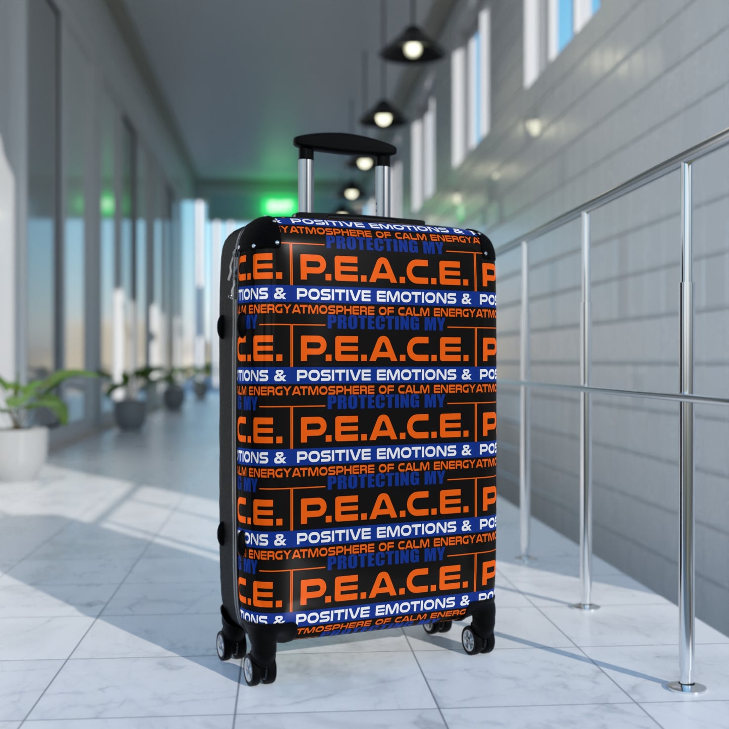 Protecting My Peace Stylish Carry-On Luggage with Motivational Design, Travel Bag for Vacation, Holiday Gifts, Peaceful Travel