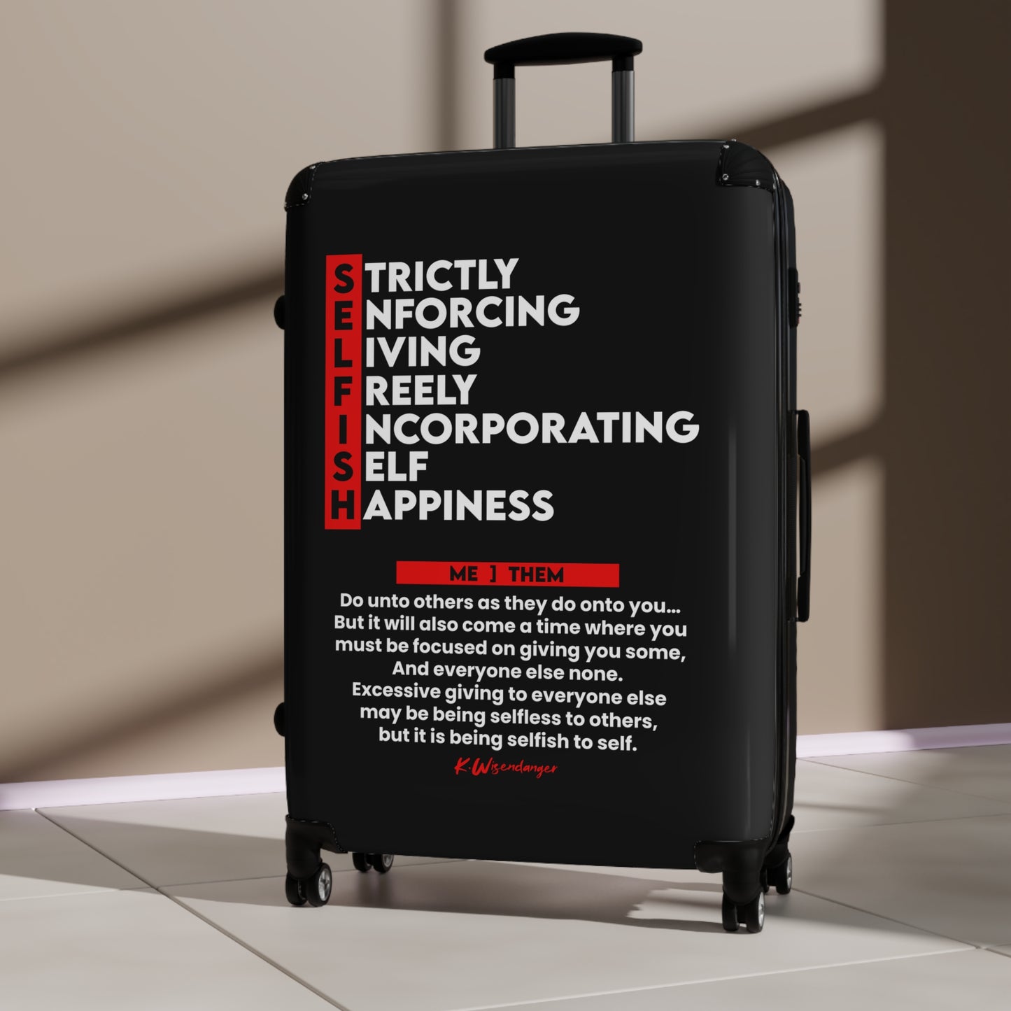 Self-Care Inspirational Suitcase with Quotes, Travel Gear, Luggage for Self-Discovery, Unique Gift for Travelers, Motivational Travel [...]