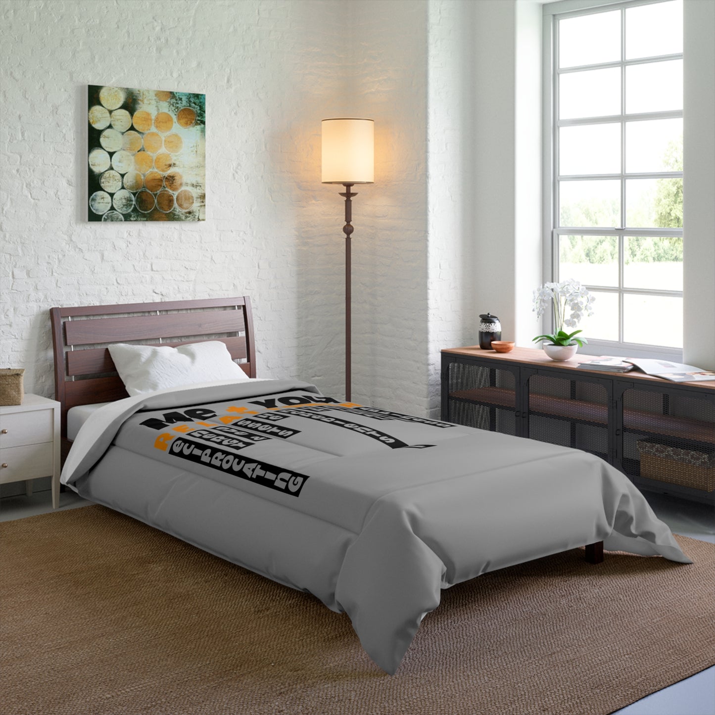 Relationship Comforter, Cozy Bedspread, Bedroom Decor, Gift for Couples, Love Theme Bedding, Relationship Goals Home Accents