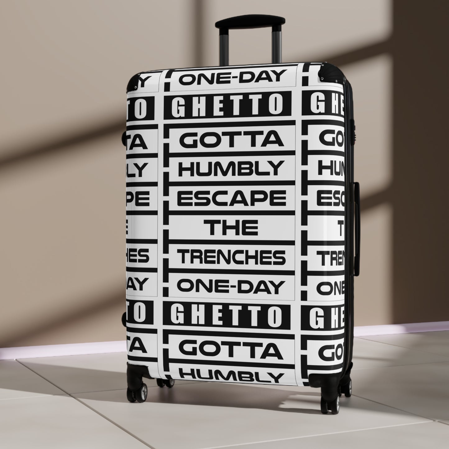G.H.E.T.T.O. Travel Suitcase - Ghetto Escape One-Day Design, Luggage, Vacation Essential, Gift For Travelers, Urban Travel Gear