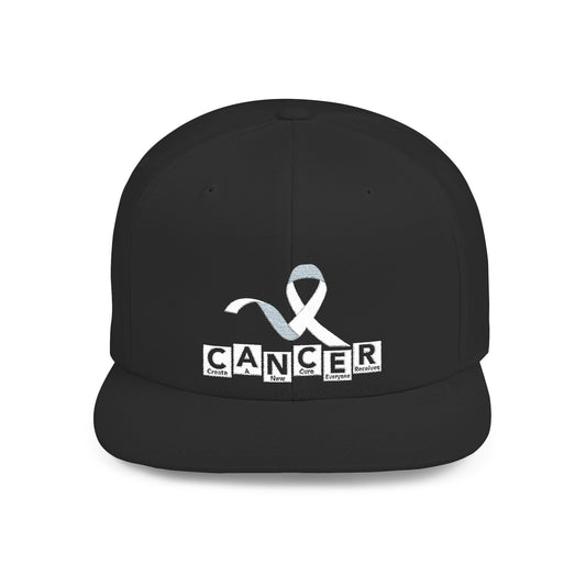 C.A.N.C.E.R. Awareness Flat Bill Snapback Hat - Supportive Gift for Loved Ones, Perfect for Events, Fundraisers, and Everyday Wear