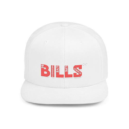 B.I.L.L.S. Stylish Flat Bill Snapback Hat, Perfect for Sports Fans, Casual Outfits, Gifts, Outdoor Adventures, Streetwear