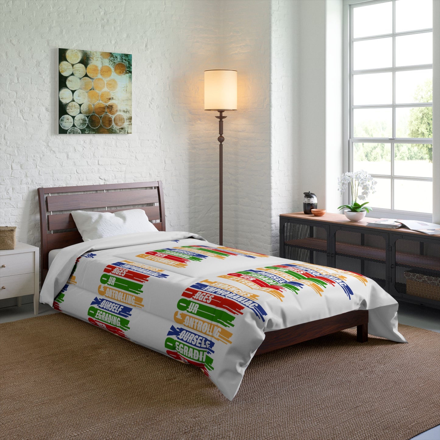 Body Count Comforter, Cozy Bedding for Dorms, Black Quilt, Unique Home Decor, Gift for Housewarmings