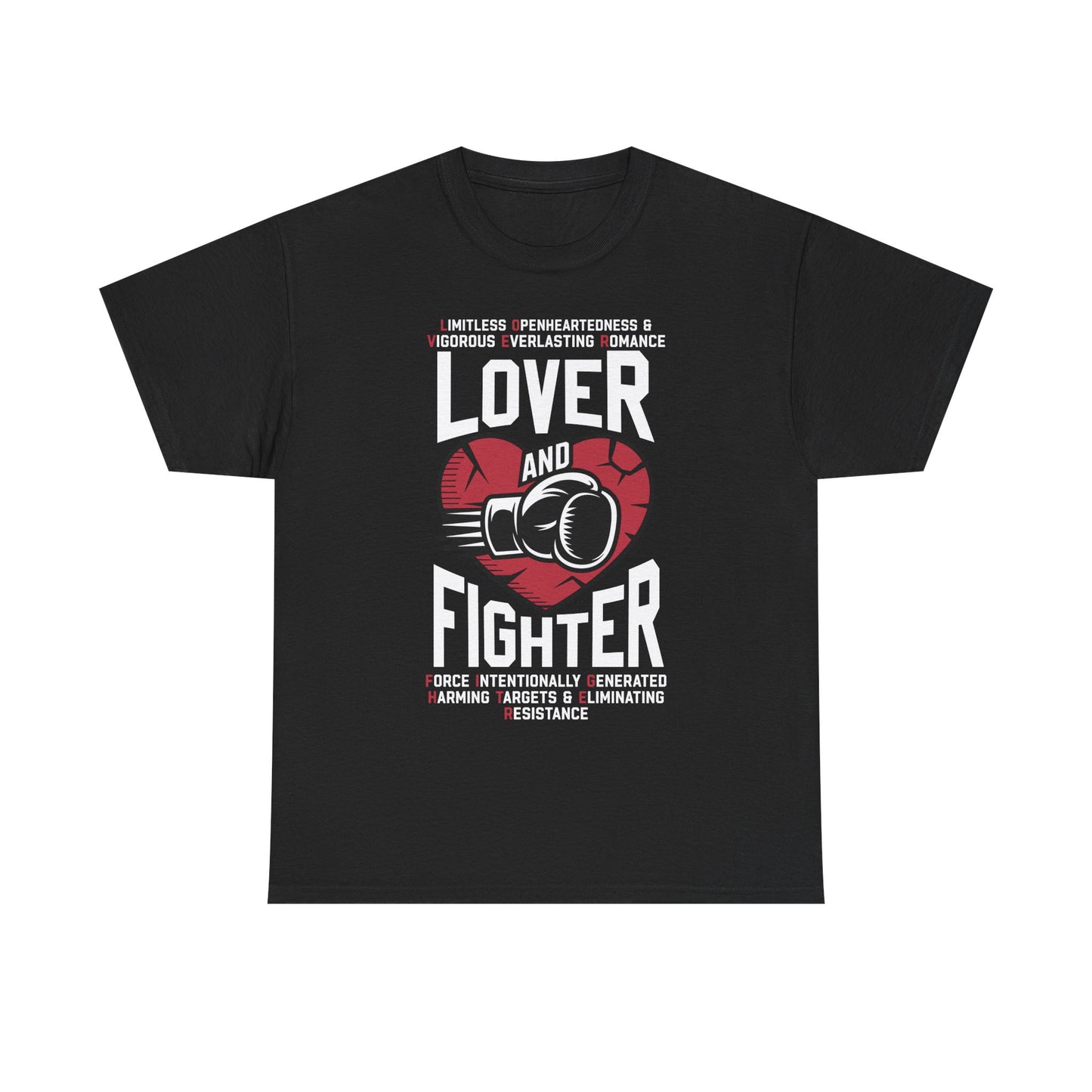 Lover & Fighter Unisex Tee, Inspirational Cotton Shirt, Motivational Graphic Tee, Unique Gift for Fighters, Activewear for Him/Her