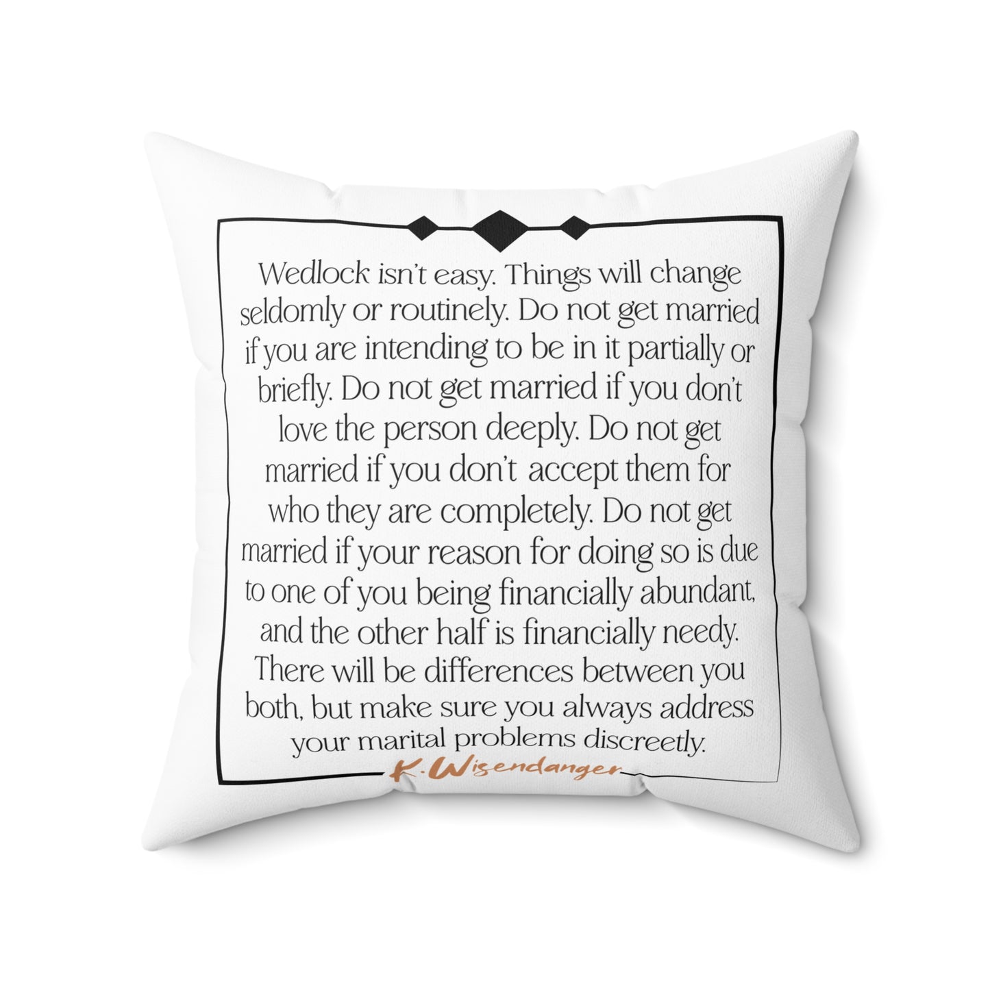 H.U.S.B.A.N.D. Elegant Wedding Pillow