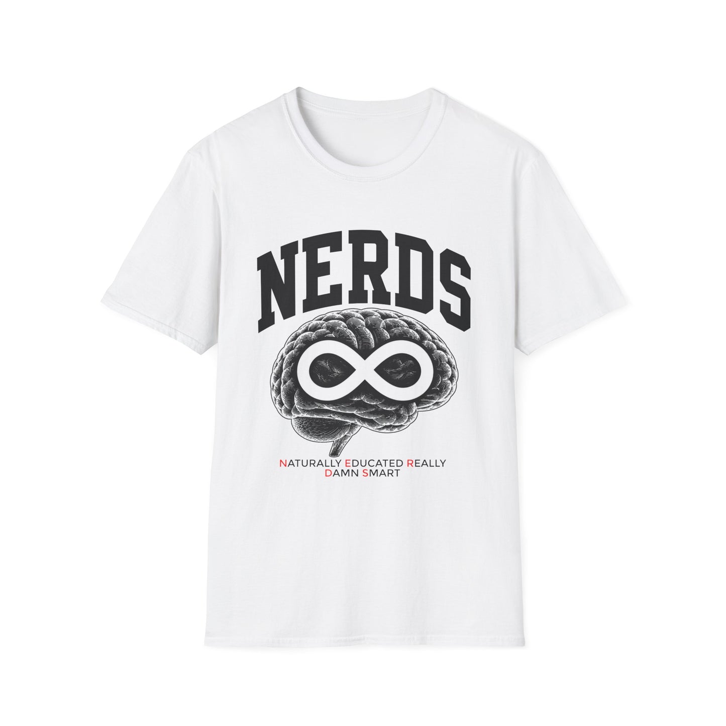 Nerds Brain Infinity Graphic T-Shirt — Funny Retro Smart Pride Tee