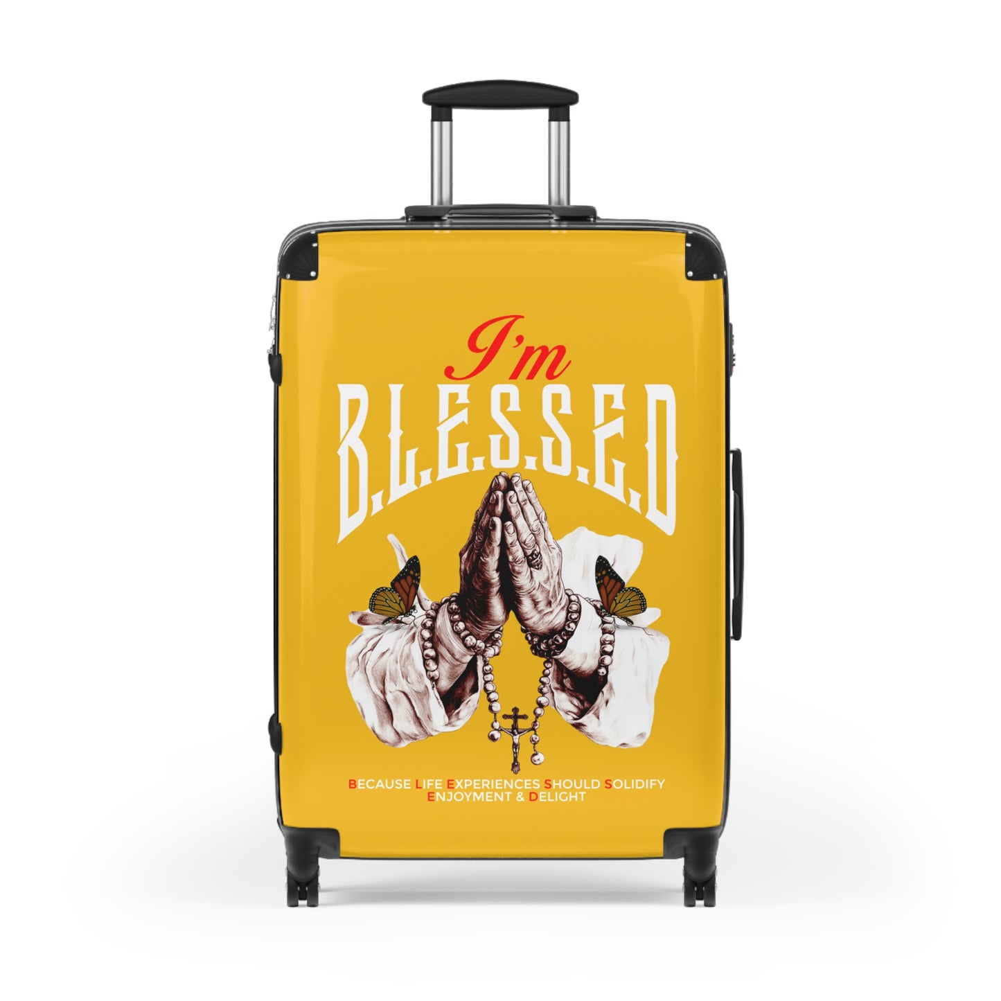 Blessed Travel Suitcase - Stylish Luggage with Inspirational Design, Carry-On Bag, Travel Accessory, Gift for Travelers, Vacation Essentials