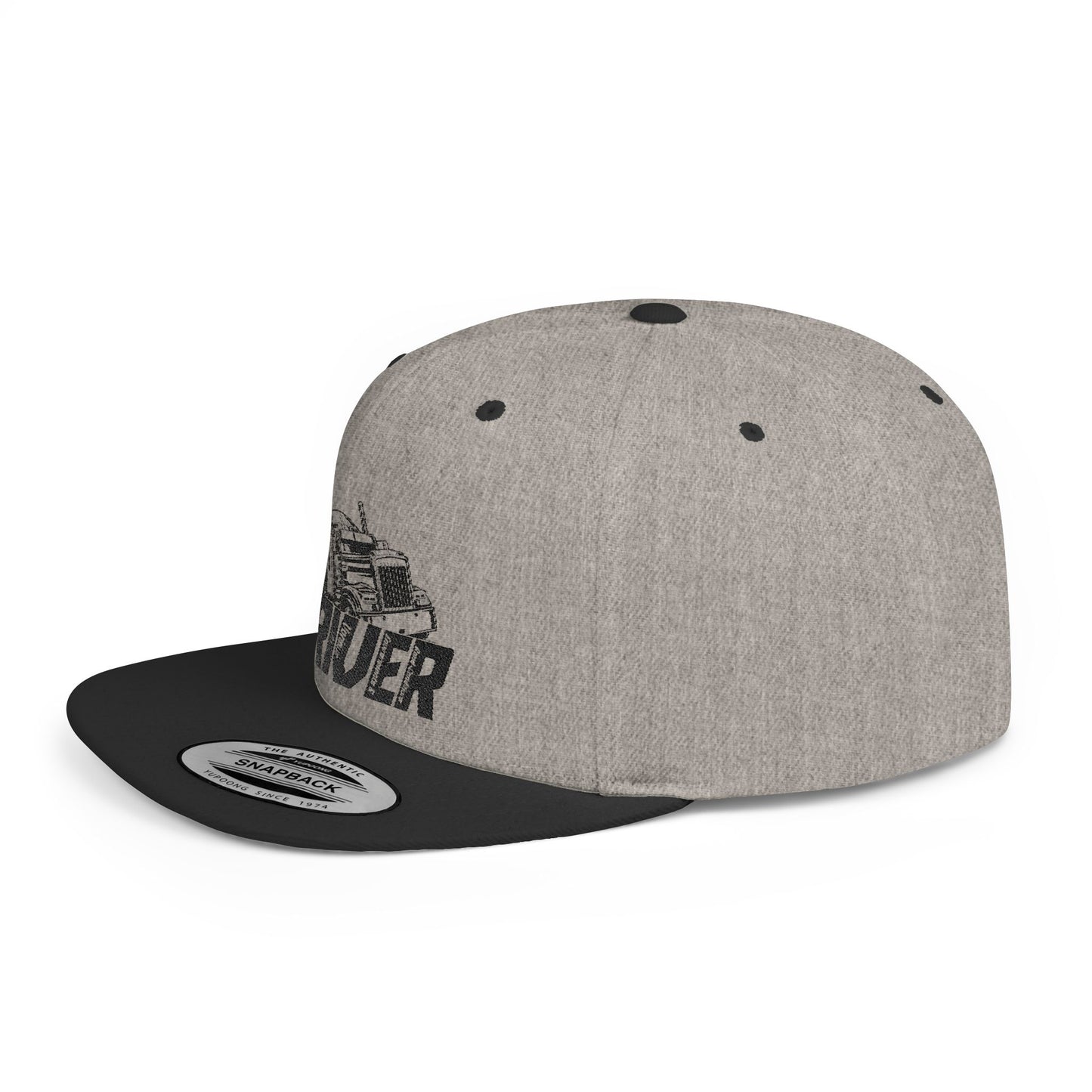 D.R.I.V.E.R. Flat Bill Snapback Hat | Cool Trucking Cap | Adjustable Men’s Hat | Gifts for Drivers | Fashionable Graphic Cap