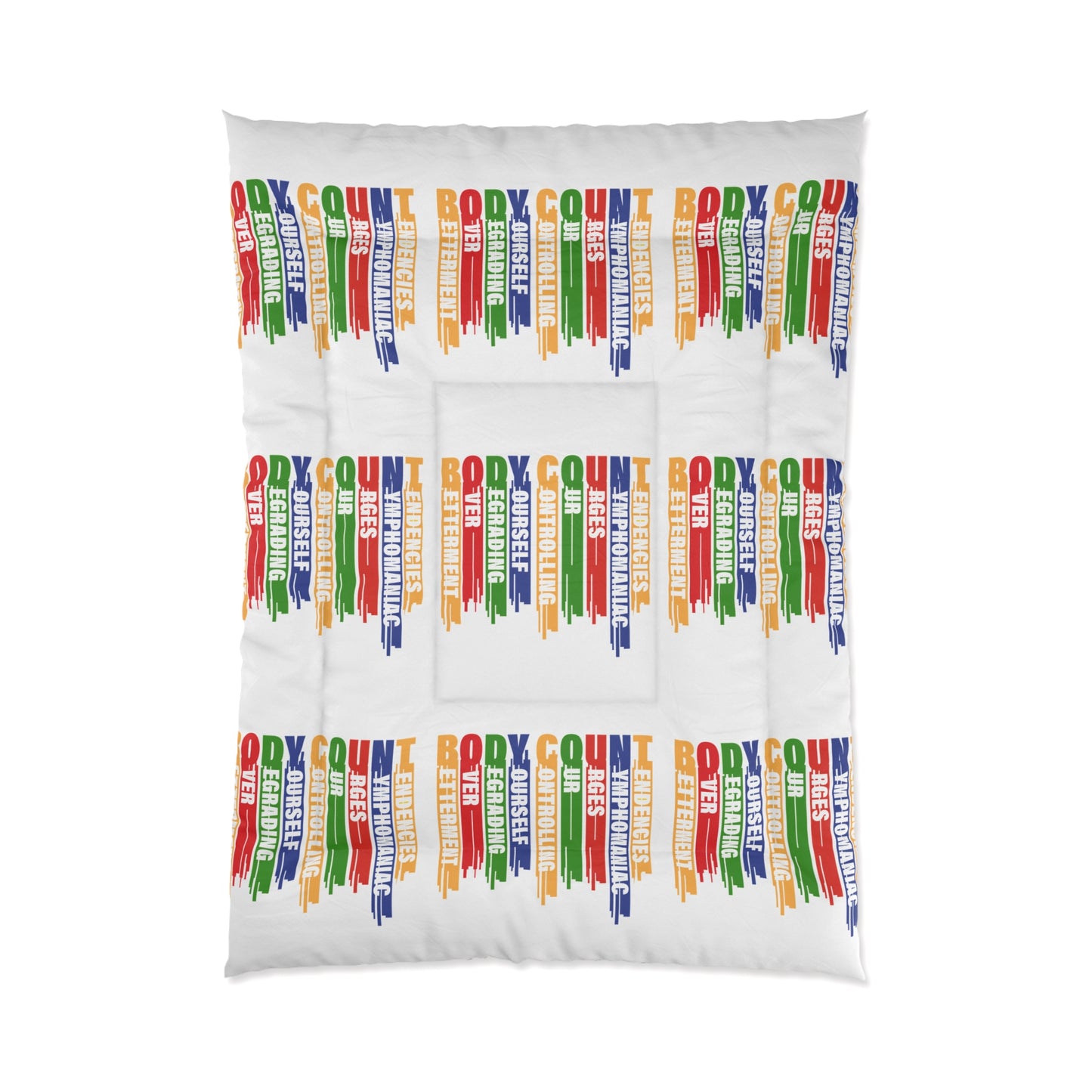 Body Count Comforter, Cozy Bedding for Dorms, Black Quilt, Unique Home Decor, Gift for Housewarmings