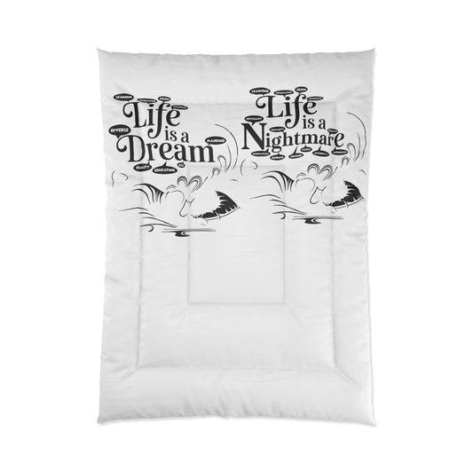 Dream & Nightmare Comforter - Cozy Bedding for Bedroom, Home Decor, Gift for Homeowners, Minimalist Style, Bedroom Essentials