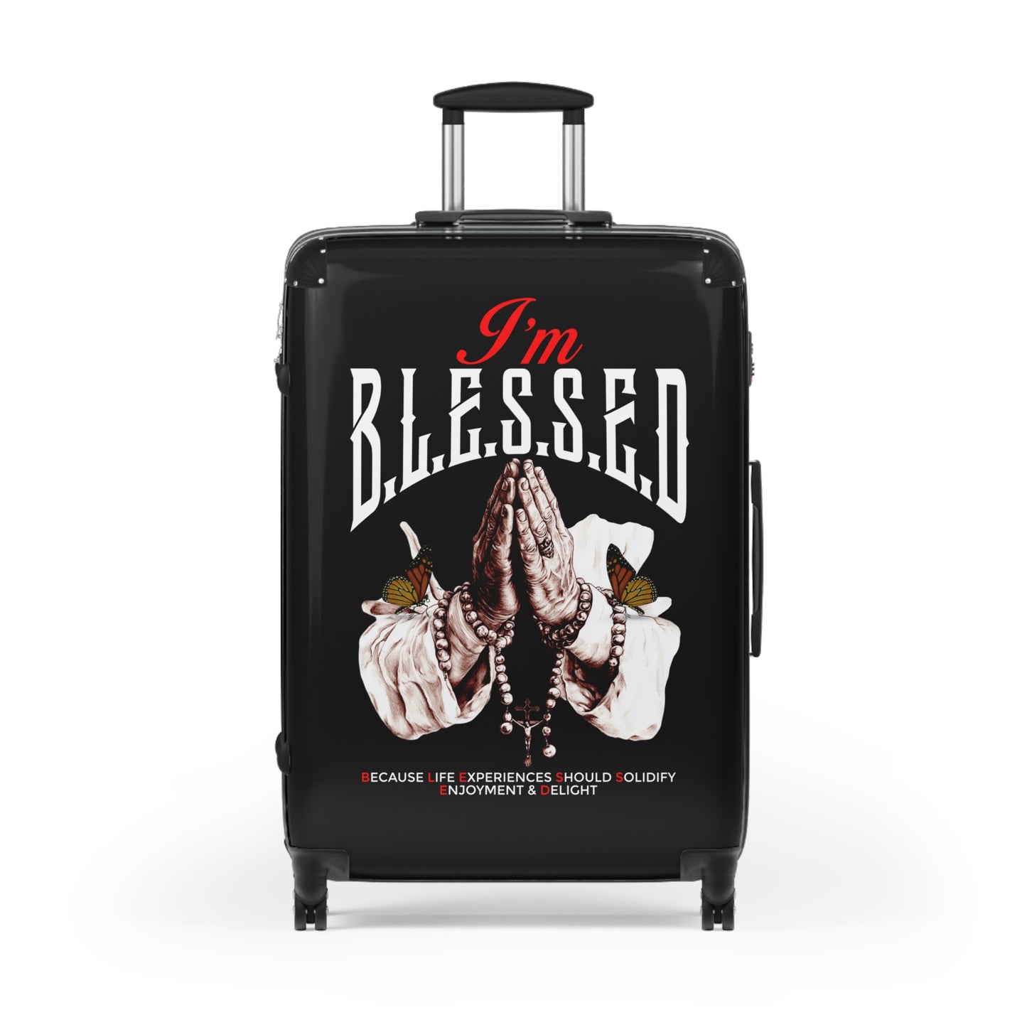 Blessed Travel Suitcase - Carry-On Luggage, Inspirational Gift, Travel Accessory, Unique Décor, Vacation Essentials, Adventure Ready
