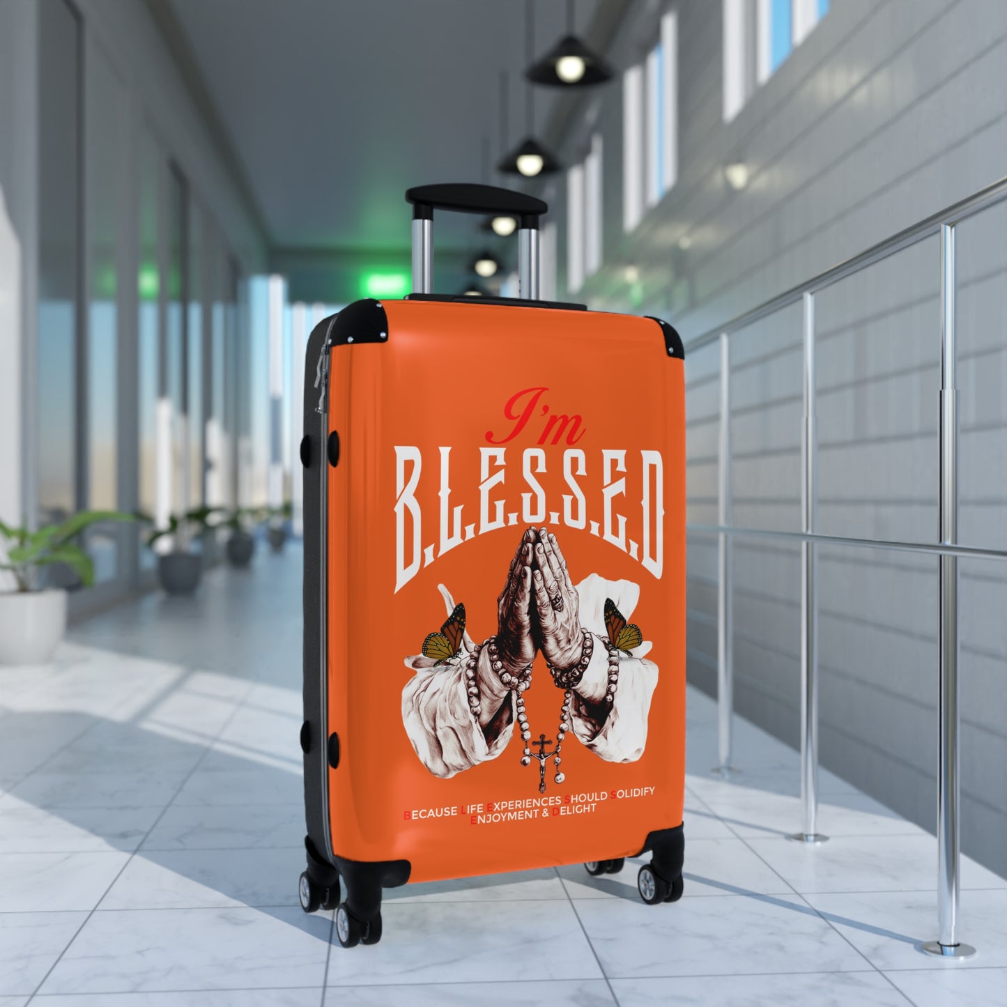 Blessed Suitcase - Travel Luggage, Perfect for Holidays, Gift for Travelers, Inspirational Carry-On, Faith-Based Travel Gear