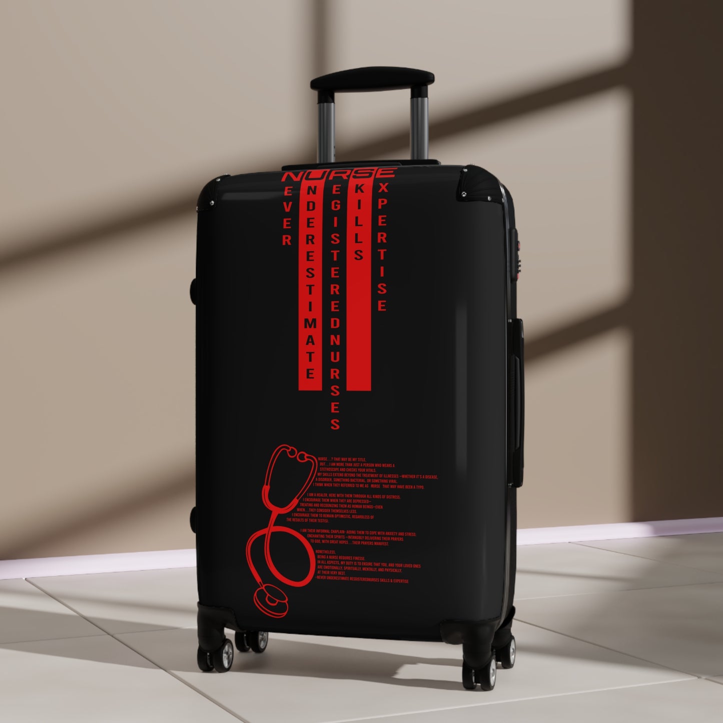 N.U.R.S.E. Suitcase - Travel Luggage, Perfect Gift for Nurses, Healthcare Travel Essential, Nurse Appreciation Week, Holiday Travel Gear