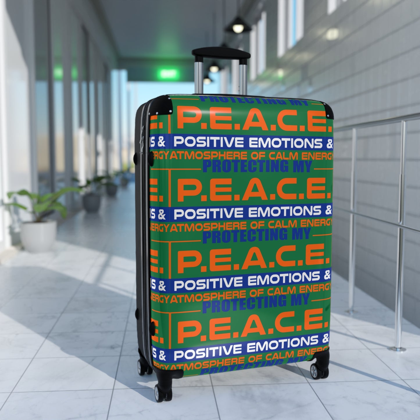 Protecting My PEACE l Vibes Suitcase | Travel Luggage for Stress-Free Journeys, Positive Emotions, Adventure, Gifts for Travelers