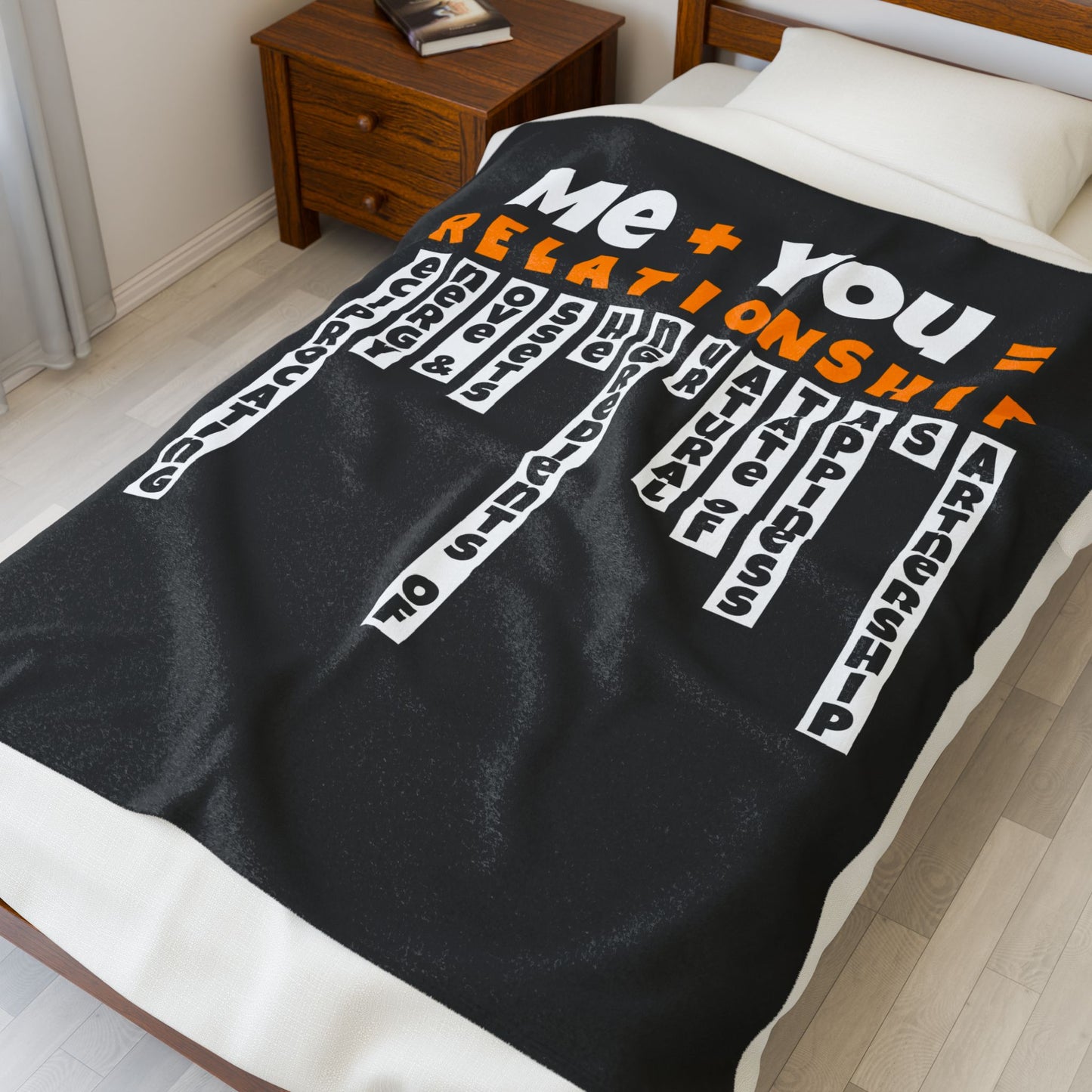 Cozy Relationship Velveteen Blanket - Perfect for Couples, Love Gifts, Home Decor, Snuggle Time, Unique Wedding Present