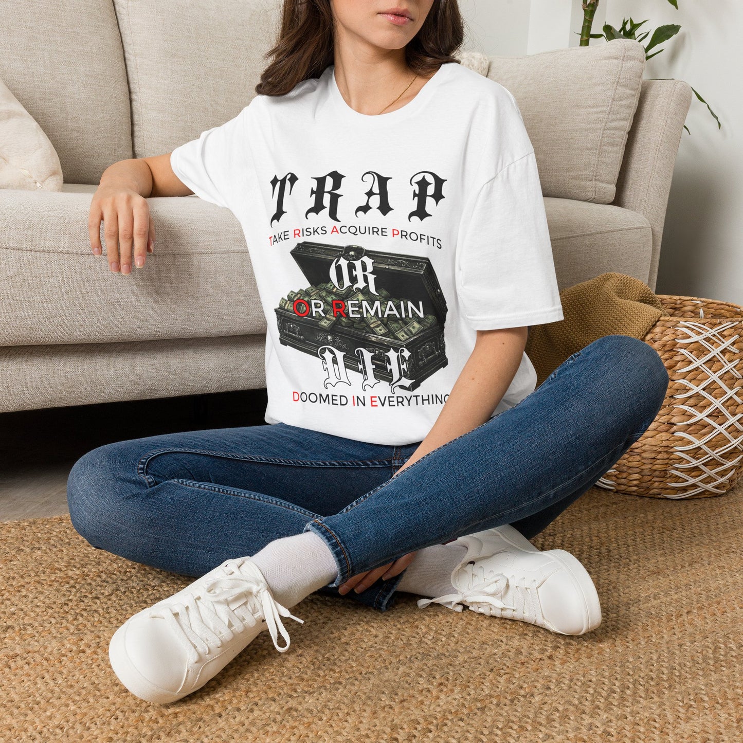 Trap or Die — 'Take Risks Acquire Profits' Graphic Tee