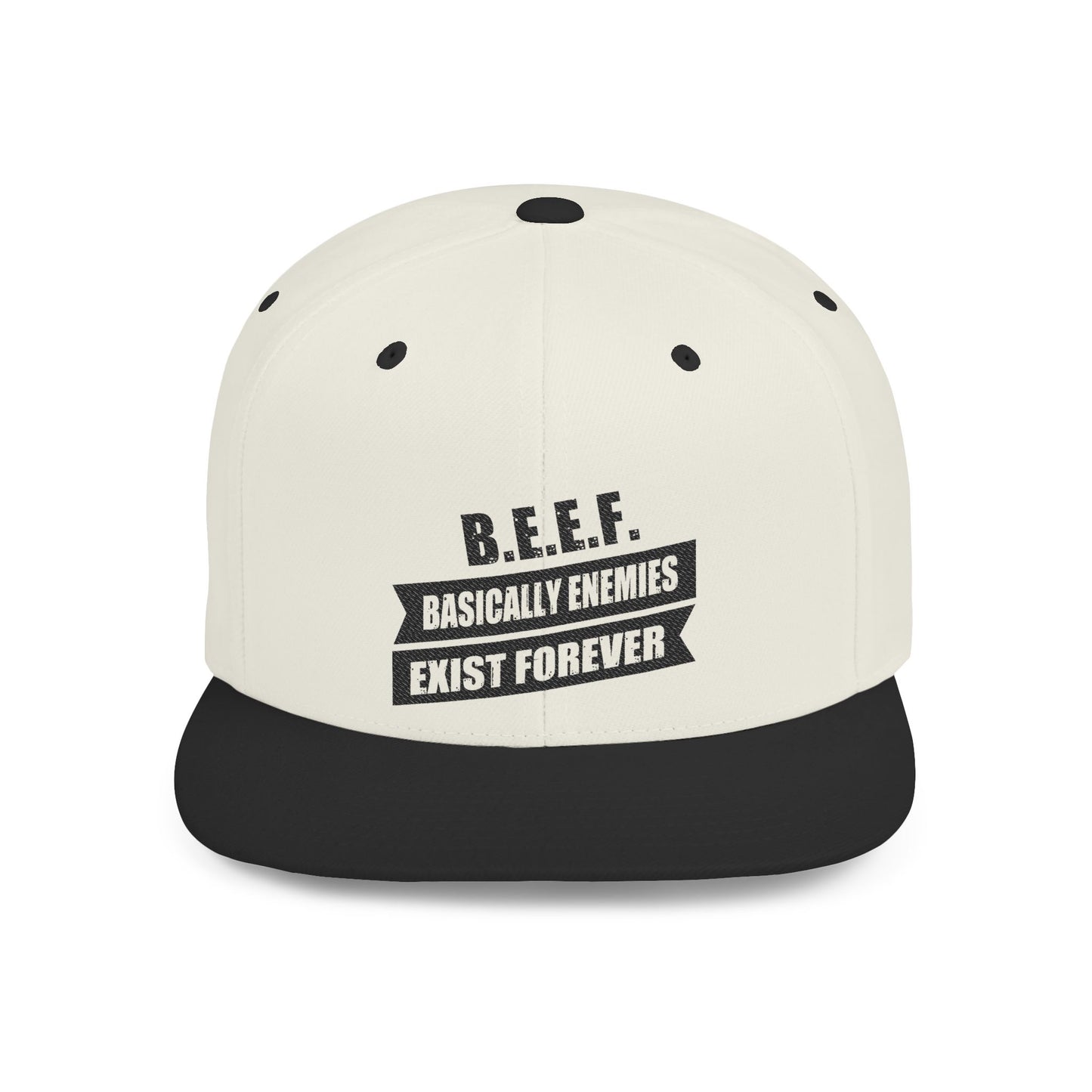 B.E.E.F. Snapback Hat, Cool Flat Bill Cap, Trendy Streetwear, Gift for Friends, Casual Accessories, Unisex Headwear