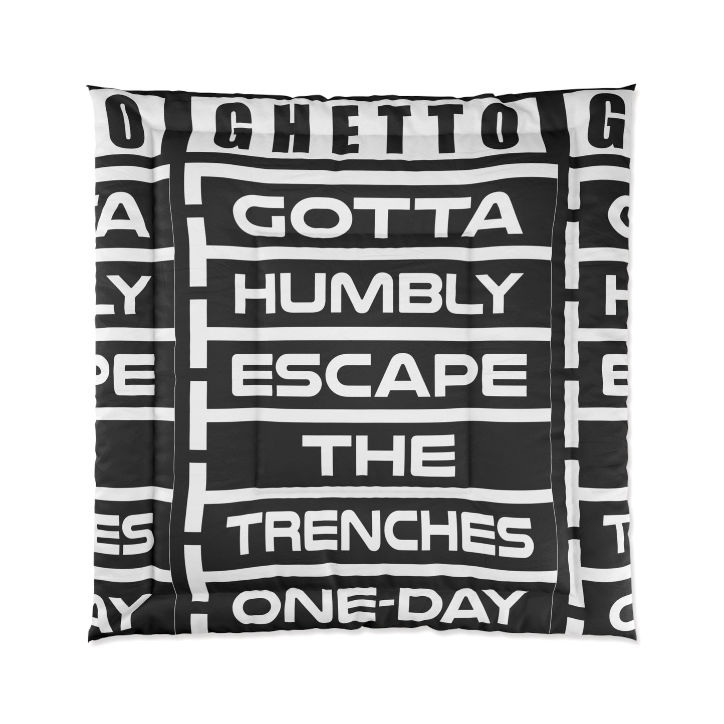 G.H.E.T.T.O. Urban Poetry Comforter - Inspirational Home Decor, Modern Bedding, Black and White Cozy Blanket, Motivational Gift for Dreamers, Hip [...]