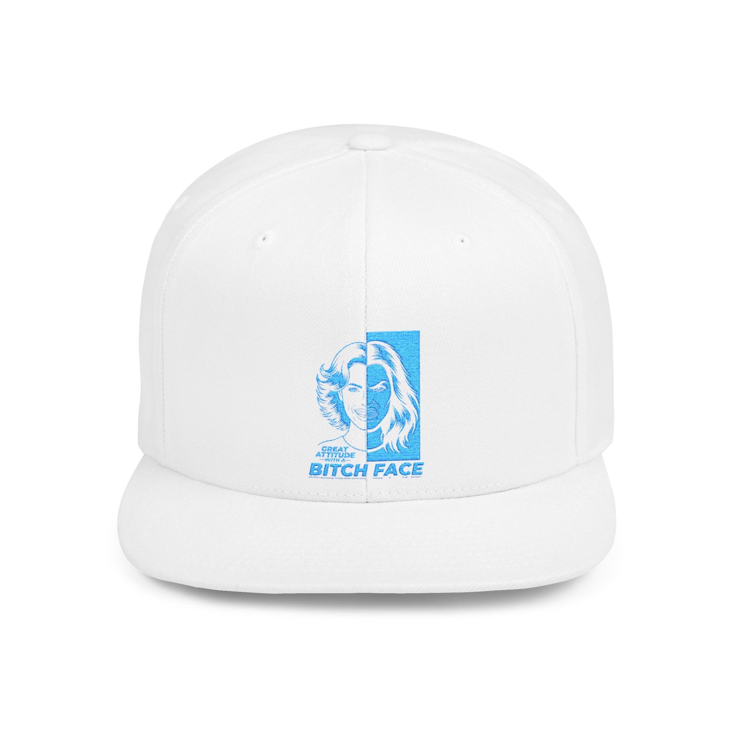 B.I.T.C.H. F.A.C.E. Flat Bill Snapback Hat, Casual Headwear, Streetwear Accessory, Trendy Cap, Graphic Hat