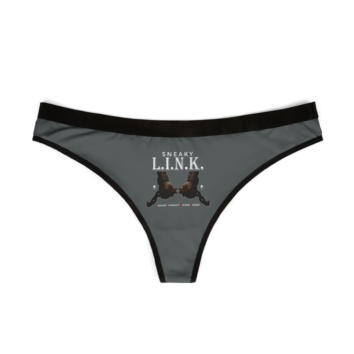 Sneaky L.I.N.K. (Low-Key Intimacy No-one Knows) Women's Thongs, Cute Underwear for Everyday Wear, Cheeky Gifts