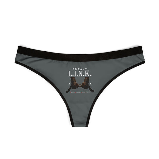 Sneaky L.I.N.K. (Low-Key Intimacy No-one Knows) Women's Thongs, Cute Underwear for Everyday Wear, Cheeky Gifts